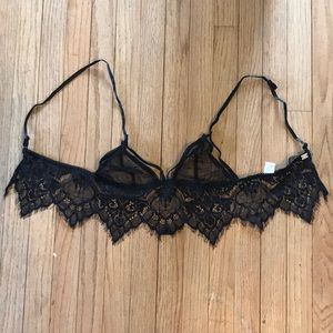 For Love & Lemons Black Lace Bra